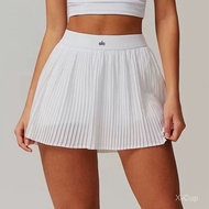 ALO New Yoga Skirt with Pleats for Women, Summer Anti-Exposure Fitness Running Professional Tennis S