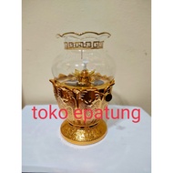 Oil place / lamp - paraffin - glass - gold