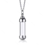 AUTU Blood Vial Necklace Cremation Urn Necklace for Ashes Holder Tube Necklace Pendant Cremation Urn