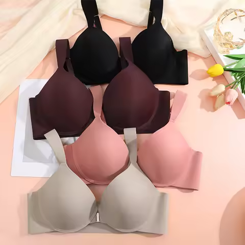 Finetoo Front Buckle Women Bra Back Smooth Out Shaper Bra Plus Size Wide Band Bras Shapewear Back Fa