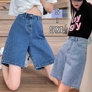 S-5XL~短裤 Plus Size Mini Denim Shorts blue High Waist Sexy A-Line Skirt with Shorts for Woman Fashion