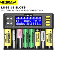 Pengecas LiitoKala Lii-S8 untuk 18650 3.7V Li-ion NiMH 1.2V 9V Li-FePO4 3.2V IMR 3.8V 26650 21700 26