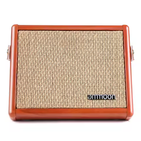 ammoon Acoustic Guitar Amplifier Amp BT Speaker with Microphone Input Supports Volume Bass Treble Co