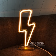 LED Neon Decorative Light USB Lightning Shape Suitable For Indoor Halloween Bedroom Desk Decor Lamp Living Room Table Light