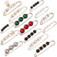 14 Keping Pin Bros Selendang Mutiara Pelbagai Warna, Klip Hijab Muslimah, Set Bros Kecil, Klip Logam