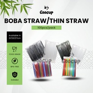 Boba Straw Individual Wrapped 21/23/27 CM (100 pcs) /Milktea Straw /Juice Straw/ Pearl Straw/ Zagu