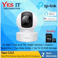 TP-Link Tapo Tapo C212 Pan/Tilt Home Security Wi-Fi Camera + Kingston Micro SD Card (32GB ~ 512GB)