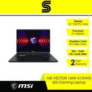 MSI VECTOR 16 HX A13VHG 602 Gaming Laptop (16" FHD/IPS/144Hz/I9-13980HX/RTX 4080 12GB/1TB Gen4 SSD/1