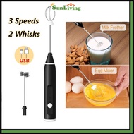 Mini Electric Whisk USB Charging Kitchen Egg Beater Coffee Mixer 3-Speed Milk Frother 打蛋器 搅拌器