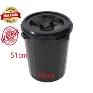SY Best Quality Black Rubbish Bin / 12 Gallon Plastic Tong Sampah Tong sampah hitam besar
