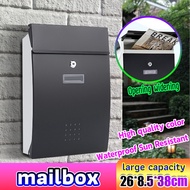 【Local delivery】mailbox  Wall Mounted Metal Mail Box Waterproof Key Locker Mailbox 邮箱