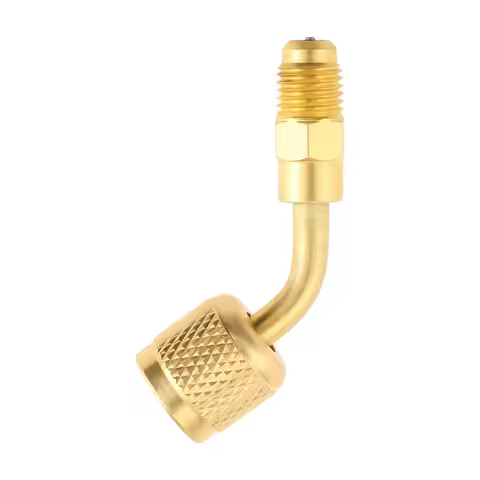 45° A2L Refrigerant Adapter 1/4" LH Female × 1/4" RH Male SAE Fitting for R32 R454B A2L Refrigerant 