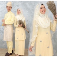 Baju Nikah Baby Yellow . Kurung Moden . Baju Melayu Regular Slimfit . Baju Nikah Kahwin . Lace Niqab . Amra Kurung Moden