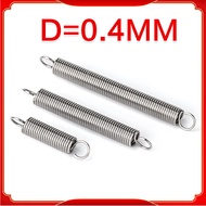 304 stainless steel Tension spring/spring d=0.4mm,OD4mm,L=15~120mm tension springs with hooks,apply 