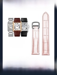 GANG JUE | สายนาฬิกาหนังแท้ Cartier Tank สำหรับผู้ชายและผู้หญิง สายนาฬิกา London Solo สายนาฬิกา Cart