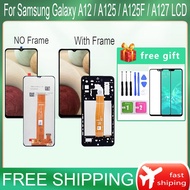 Original For Samsung Galaxy A12 A125 SM-A125F A125F/DS LCD Display With Frame Display Touch Screen Parts A12 A127 A127F