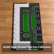 Rectangular Rubber Airport Mat with Printed Runway Layout Realistic Rubber Airport Runway Mat Long-L