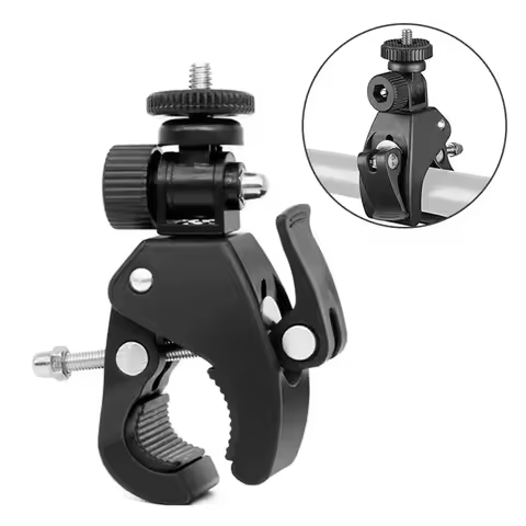 Universal 360 Degree Rotating 1/4 Camera DV Bike Bicycle Handlebar Clamp Bracket Tripod Mount Screw