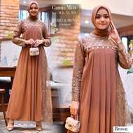 Gamis Brokat Kombinasi Payet Mewah / Gamis Wanita / Gamis Kondangan