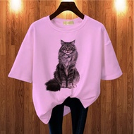 GET FASHION - BAJU KAOS WANITA DEWASA PRINT KUCING CATS 3D KAOS DISTRO ATASAN BLUS JUMBO PRINT