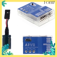 YOHII Gyro Stabilizer, Low-Noise A3 V2 Flight Controller,  3-Axis Lightweight Fixed-Wing Flight Cont