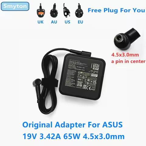 Original AC Adapter Charger For ASUS 19V 3.42A 65W 4.5x3.0mm ADP-65GD D AD10500 Laptop Power Supply