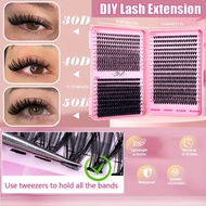 J4OH DIY Bulu Mata Palsu 9-18mm Panjang Campuran Buku Bulu Mata 30D/40D/50D Set Alat Gam D Curl