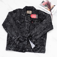 HITAM Men's & Women's Jeans Jackets Black sandwas Oversized Denim Jackets for Boys and Girls Plain B