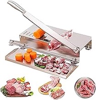 Commercial Manual Bone Meat Cutter, Stainless Steel Meat Guillotine, Bone Saw Machine with Baffle an