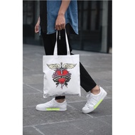 (Ready Stock) Rock Band Canvas Tote Bag Tuition Students Bag