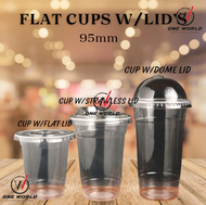 CK Flat Cups W/LID's 95mm [100pcs]