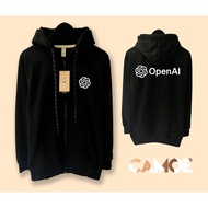Open AI Chat GPT Logo Sam Altman AI Zipper Hoodie Jacket