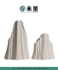 Modern Minimalist Silver Ceramic Vase Abstract Home Decorations Living Room Study Room Sample House 