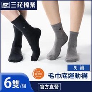 三花(6雙組)襪子 運動襪 男女襪 無痕肌毛巾底運動襪