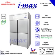 Imax 4 Door Stainless Steel Upright Chiller / Freezer l Energy Saving l Magnetic (1 Year Warranty)