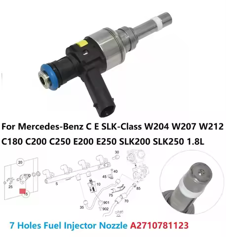 New 7 Holes Fuel Injector Nozzle A2710781123 FJ1211 For Mercedes-Benz W204 W207 W212 C180 C200 C250 