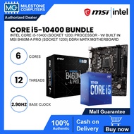 [ Bundle ] Intel Core i5-10400 10th Gen Desktop Processor + Msi B460-A R2.0 Ddr4 Matx Motherboard