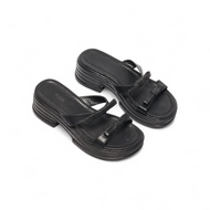 Dép Đế Xuồng Nữ Kiểu Hai Quai Phối Nơ Pixie H339