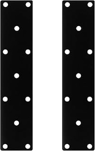 2 PCS 16" x 3" Heavy Duty Black Flat Straight Mending Bracket Plate, 6 Gauge Steel Joint Thick 3/16"