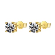 TY 1CT 2CT Moissanite Diamond Stud ต่างหู 925 เงินต่างหูสําหรับผู้หญิงผู้ชายเครื่องประดับ GRA