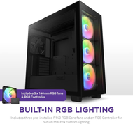 เคสคอมพิวเตอร์ ATX โดย NZXT รุ่น H7 Premium V.2 มาพร้อม 140mm พัดลม RGB x3 และ กล่องควบคุมไฟ ครบจบ ส