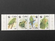 1998 #古巴 #世界自然生態保護 #WWF 綠鸚鵡 套票4全90元