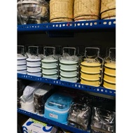CLASSIC  ENAMEL TIFFIN MANGKUK TINGKAT 10CM 3 TIER ENAMEL COLUR FOOD CARRIER