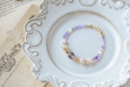 煙花。紫玉髓 櫻花瑪瑙 紫水晶 14K 天然石水晶 手鍊