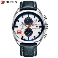 CURREN/Karien 8324 Round Waterproof Belt Watch Simple Six-Hand Multi-Function Calendar Watch