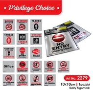2279 - Cactus Daily Signmark Signage Sticker No Smoking Toilet Office Do Not Litter Wifi Toilet Flus