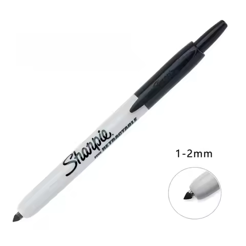 1pcs Sharpie Retractable Permanent Marker Oil Fine Point 1mm Colored Paint Pen Painting on Plastic M