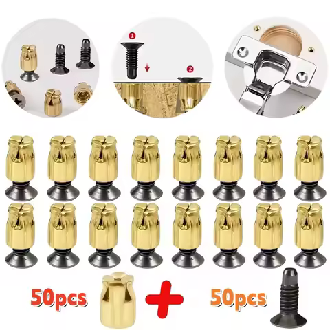 20-100pcs Hinges Repair Inserts Kit,Reusable Fastener Inserts for Cabinet&Furniture Door Fix,Solid W