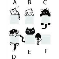 DIY Funny Cute Cat Dog Switch Stickers Wall Stickers Home Decoration Bedroom Parlor Decoration