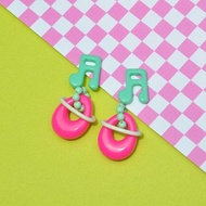 真珠美人魚音符耳環/ 壓克力耳環